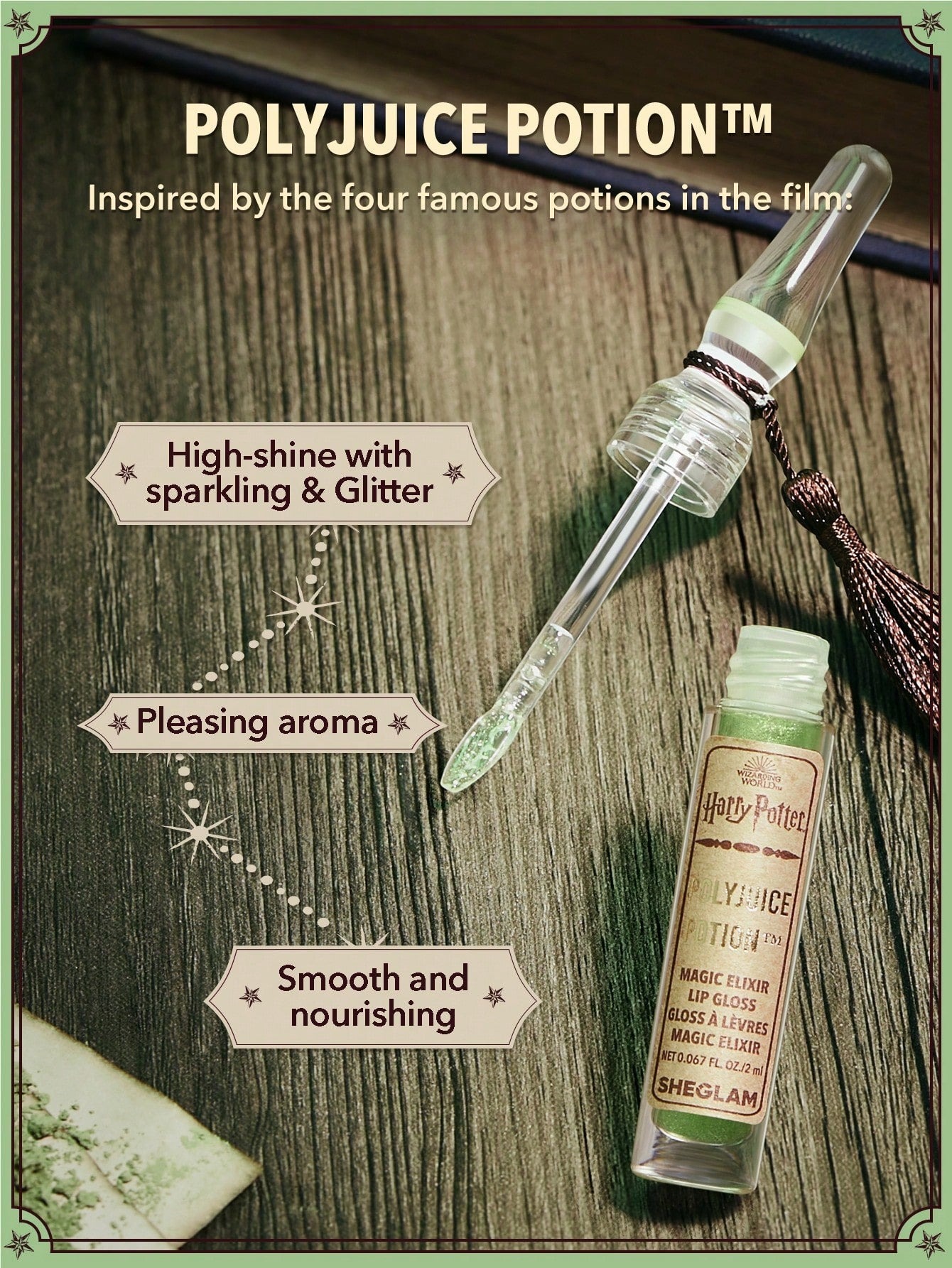 لیپ گلاس هری پاتر سبز شیگلم Polyjuice Potion 3 لیپ گلاس هری پاتر سبز شیگلم Polyjuice Potion