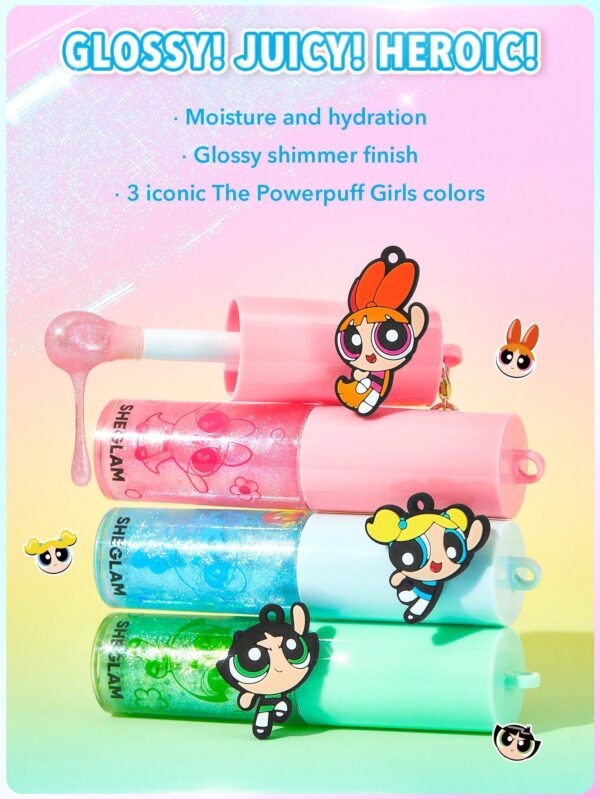 لیپ گلاس شاین دار شیگلم مدل دختران قدرتمند Powerpuff Girls رنگ Bubbles