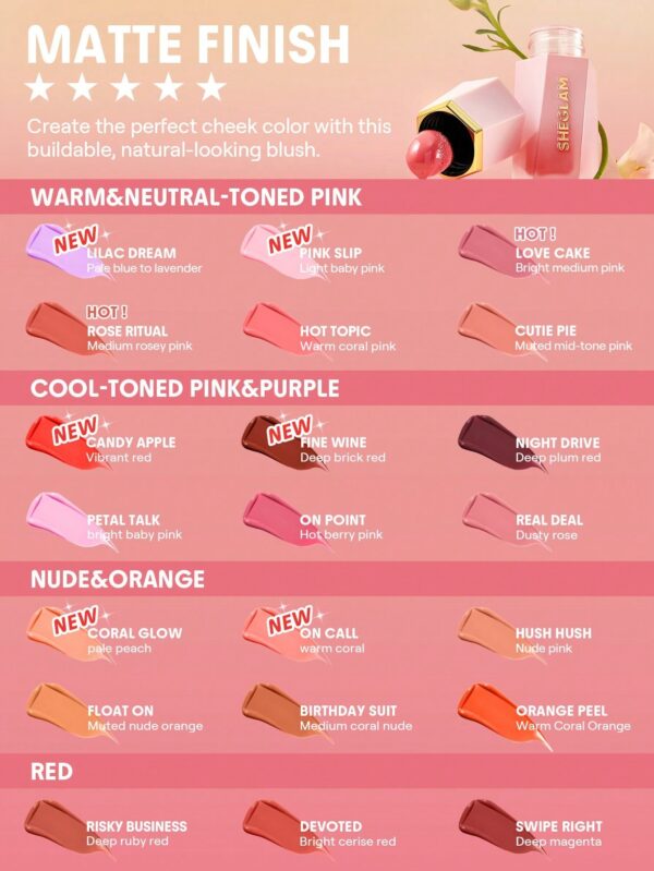 رژگونه مایع شیگلم مدل Color Bloom رنگ Coral Glow