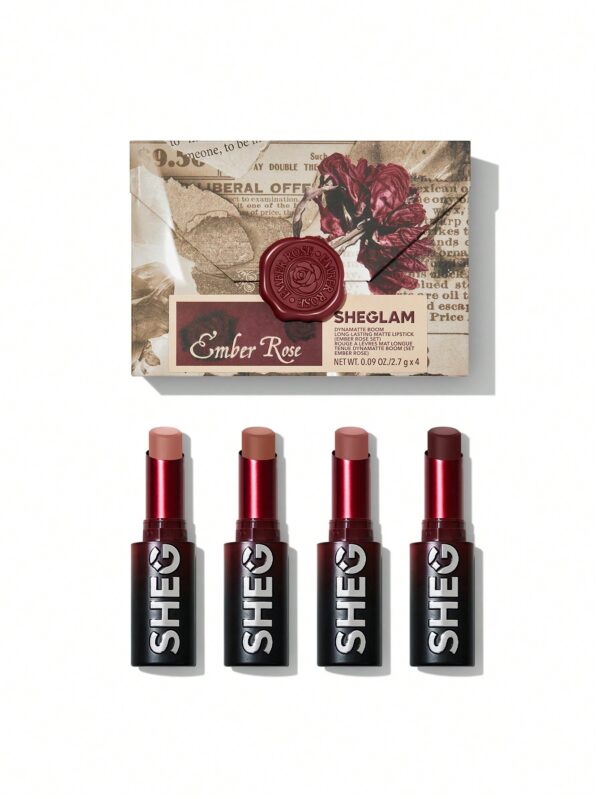 ست رژلب 4 عددی جامد مات شیگلم امبر رز Ember Rose Set