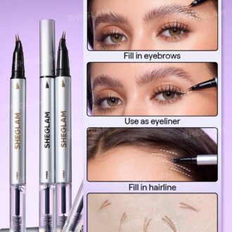 قلم حالت دهنده طبیعی ابرو دو سر شیگلم مدل Real Flow رنگ Ebony