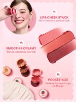 رژلب و رژگونه 3 طبقه شیگلم مدل Apricot Dream