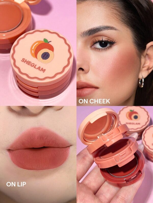 رژلب و رژگونه 3 طبقه شیگلم مدل Apricot Dream
