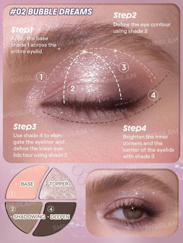 سایه 4رنگ شیگلم مدل Daydreamer رنگ Bubble Dreams