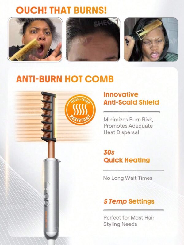 شانه حرارتی صاف کننده مو شیگلم ضد سوختگی مدل Anti Burn Hot Comb