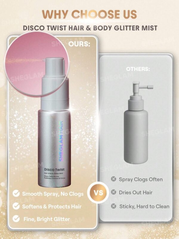 اسپری گلیتر و هایلایتر مو و بدن شیگلم رنگ Star Quality