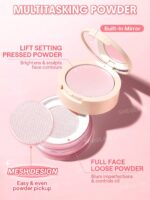 پودر فیکس دوطبقه شیگلم مدل مات و لیفت کننده پوست Bubblegum