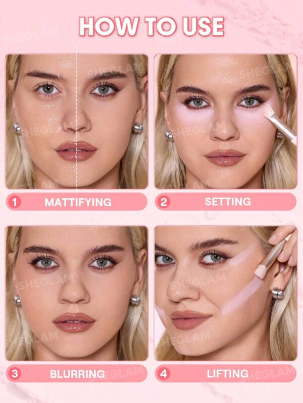 پودر فیکس دوطبقه شیگلم مدل مات و لیفت کننده پوست Bubblegum