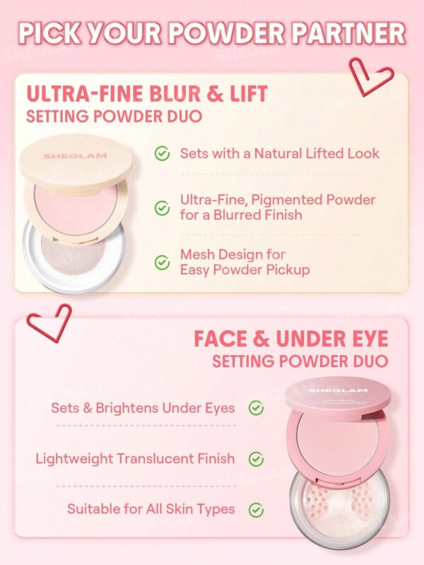 پودر فیکس دوطبقه شیگلم مدل مات و لیفت کننده پوست Bubblegum