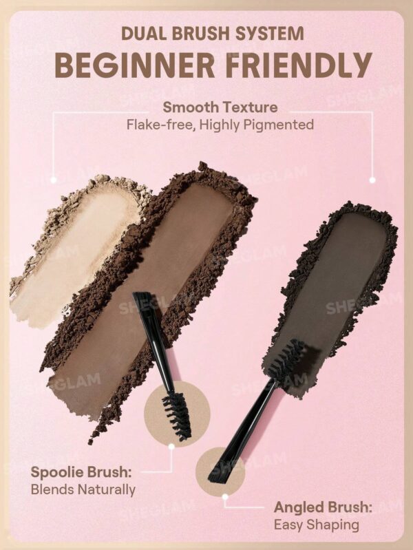 پالت ابرو سه رنگ شیگلم مدل Puff Brow رنگ Brown