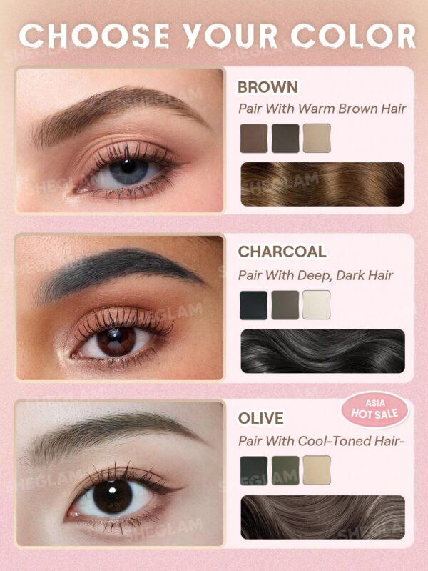 پالت ابرو سه رنگ شیگلم مدل Puff Brow رنگ Multicolor