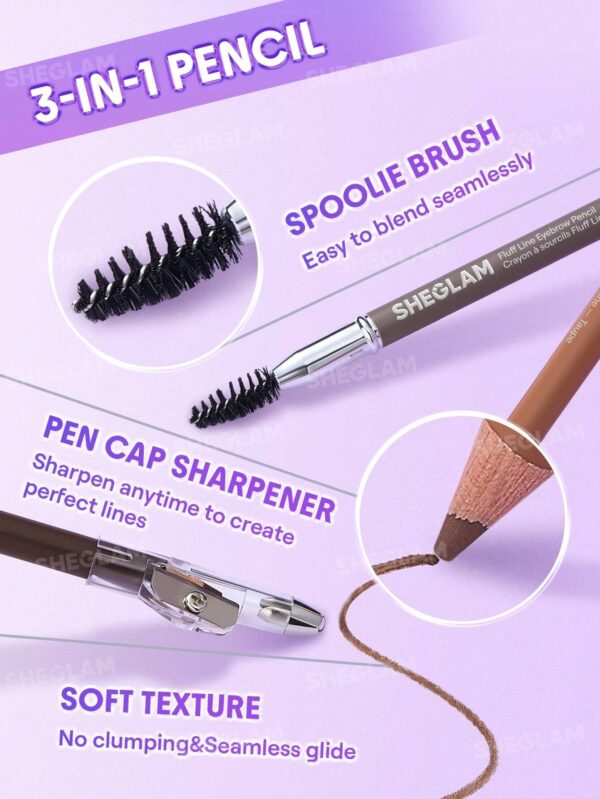 مداد ابرو شیگلم مدل تراشیدنی Fluff Line رنگ Taupe