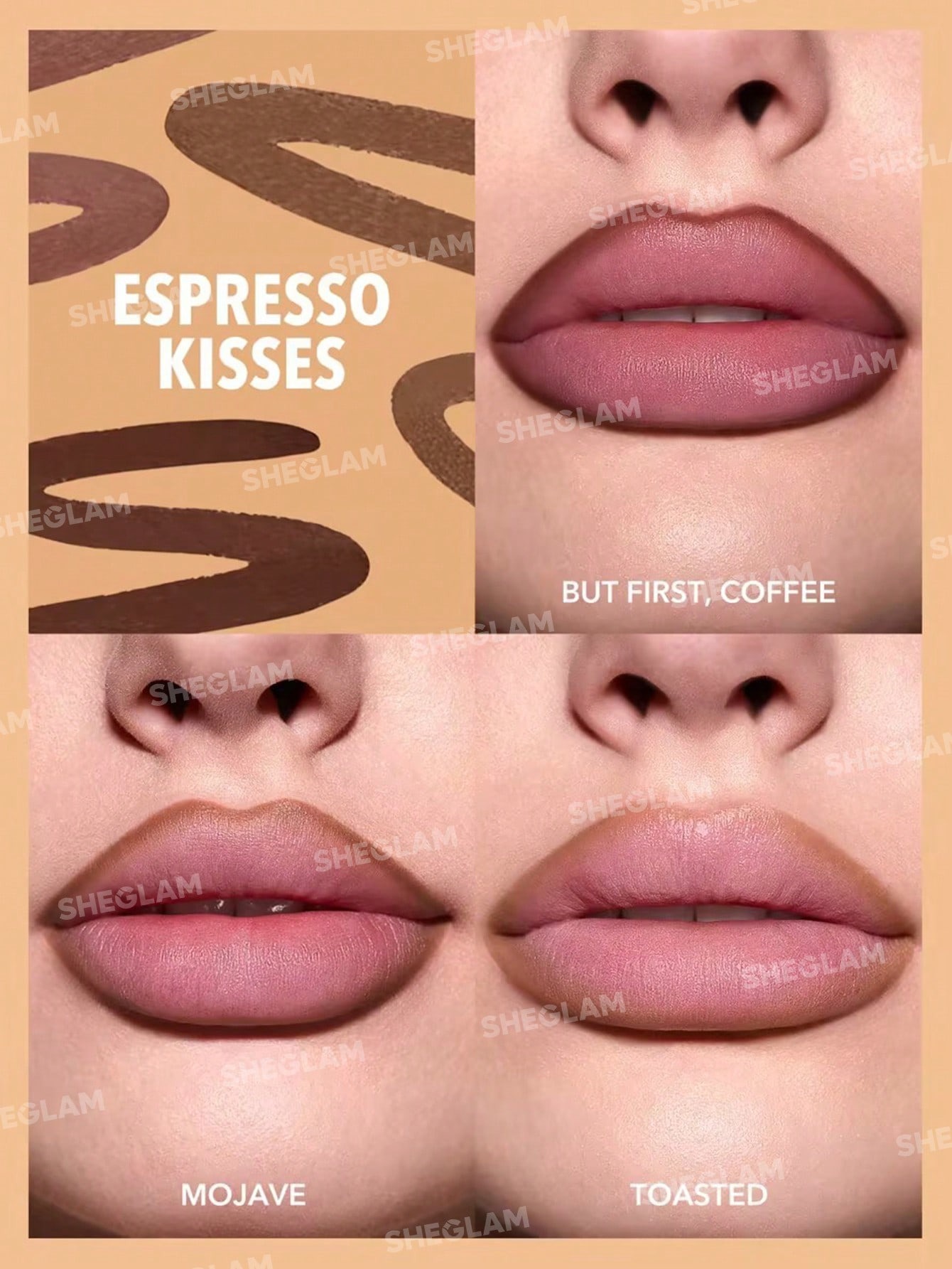 ست سه عددی خط لب شیگلم مدل Espresso Kisses 2 ست سه عددی خط لب شیگلم مدل Espresso Kisses