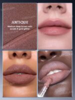 رژلب مایع گلیتری شیگلم رنگ Antique از کالکشن Lustra