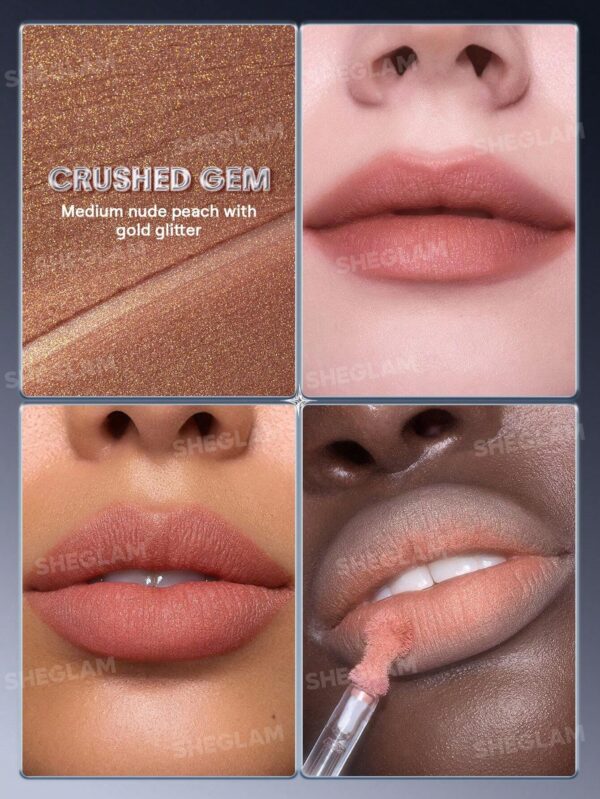 رژلب مایع گلیتری شیگلم رنگ Crushed Gem از کالکشن Lustra