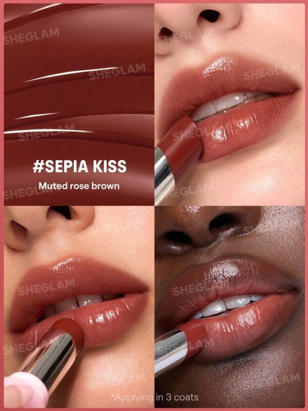 بالم لب براق رنگی شیگلم مدل Silk Slip رنگ Sepia Kiss