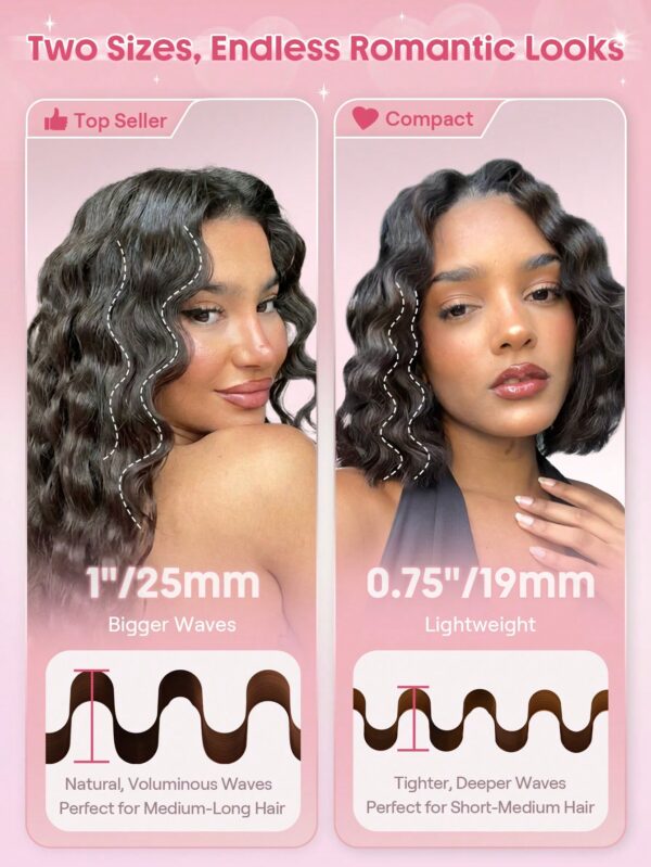 دستگاه ویو مو ساحلی شیگلم مدل Cupid's Charm Beach Babe Waver 19mm رنگ ضورتی