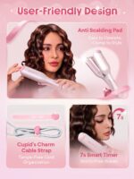 دستگاه ویو مو ساحلی شیگلم مدل Cupid's Charm Beach Babe Waver 19mm رنگ ضورتی