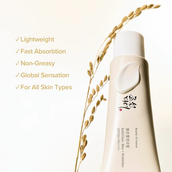 کرم ضد آفتاب روزانه بیوتی آف جوسان مدل Relief Sun Rice Probiotics: Rice + Probiotics