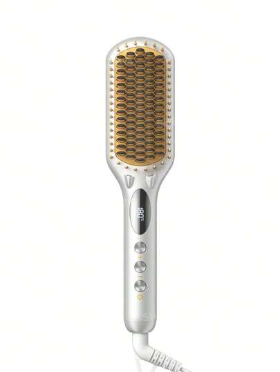 برس حرارتی صاف کننده مو شیگلم مدل Sleek Chic Triple Grip نقره‌ای