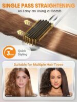 برس حرارتی صاف کننده مو شیگلم مدل Sleek Chic Triple Grip نقره‌ای