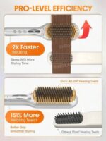 برس حرارتی صاف کننده مو شیگلم مدل Sleek Chic Triple Grip نقره‌ای