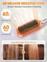 برس حرارتی صاف کننده مو شیگلم مدل Sleek Chic Triple Grip نقره‌ای