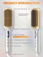 برس حرارتی صاف کننده مو شیگلم مدل Sleek Chic Triple Grip نقره‌ای