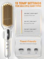برس حرارتی صاف کننده مو شیگلم مدل Sleek Chic Triple Grip نقره‌ای