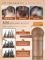 پودر پرپشت کننده مو شیگلم مدل Volume Boost 3D Hair Fiber رنگ Ebony