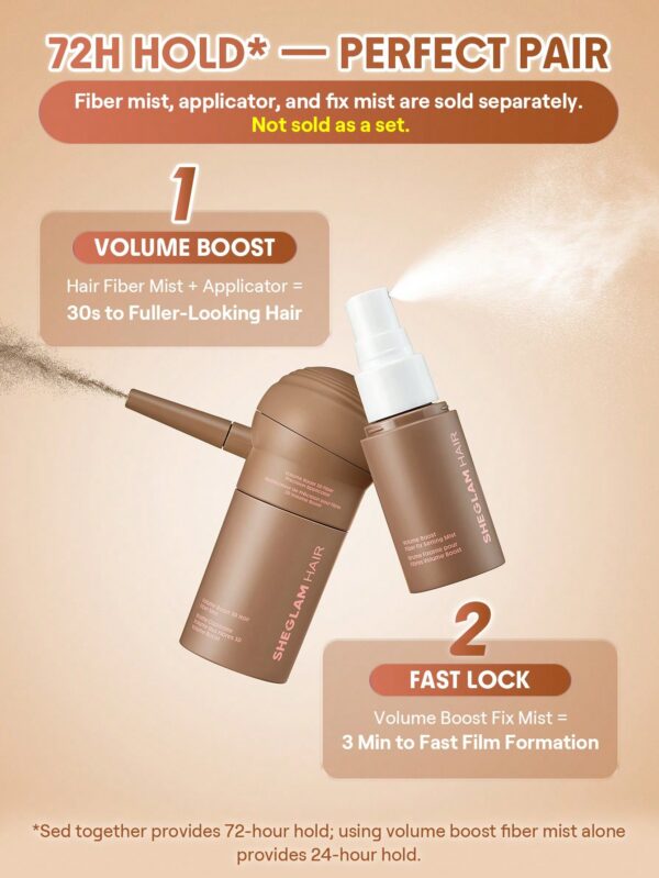پودر پرپشت کننده مو شیگلم مدل Volume Boost 3D Hair Fiber رنگ Ebony