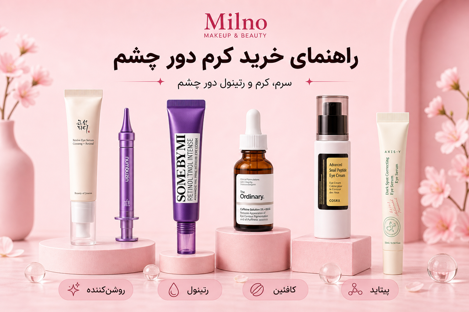 راهنمای کرم دور چشم در میلنو با نمونه محصولات واقعی همین صفحه