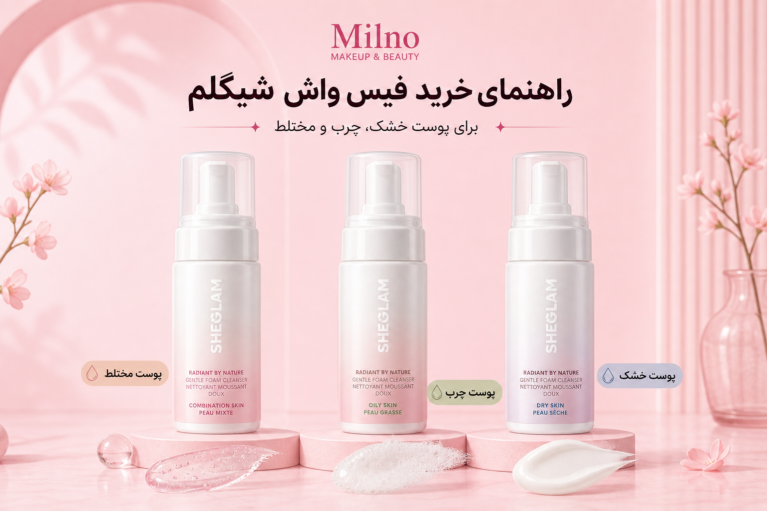 راهنمای فیس واش شیگلم در میلنو با نمونه محصولات واقعی همین صفحه