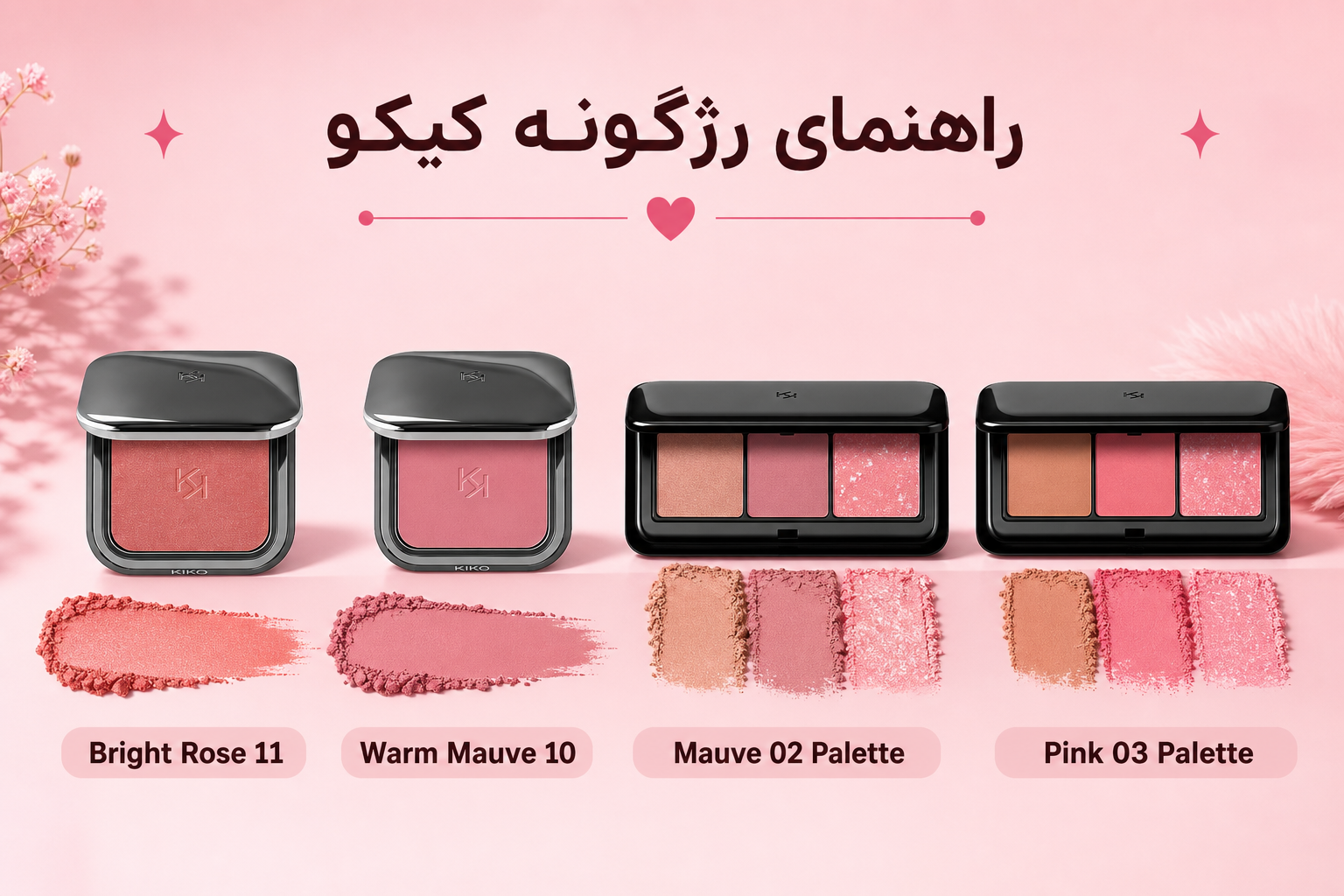راهنمای رژگونه کیکو در میلنو با نمونه محصولات واقعی همین صفحه