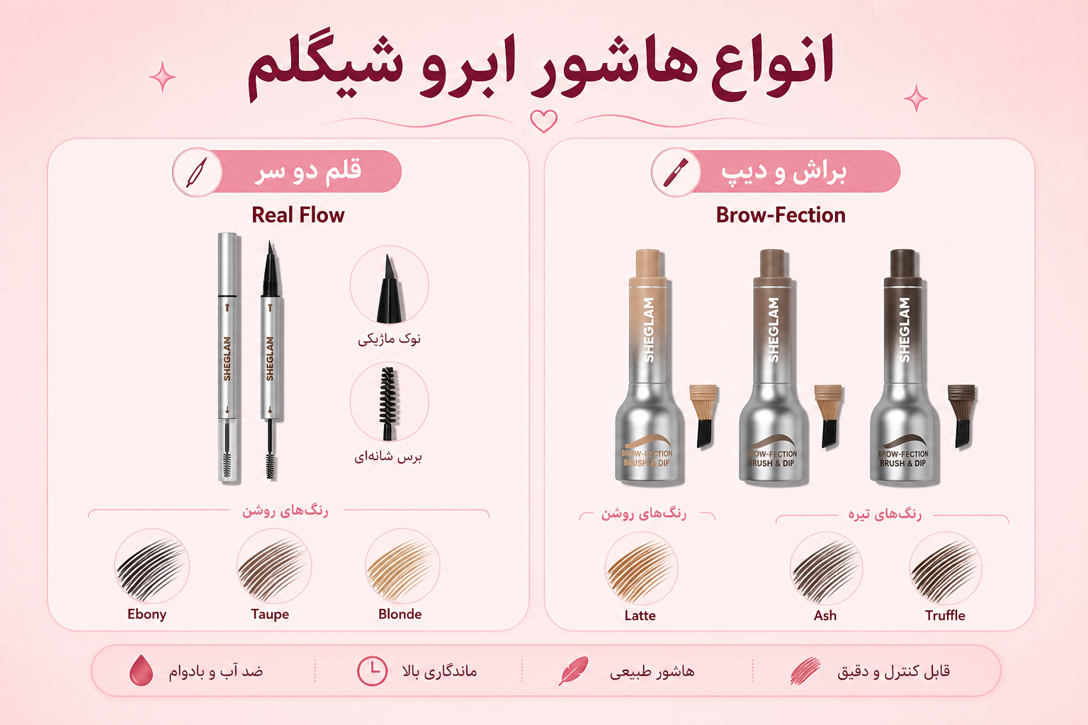 انواع هاشور ابرو شیگلم با مدل‌های واقعی همان تگ در میلنو
