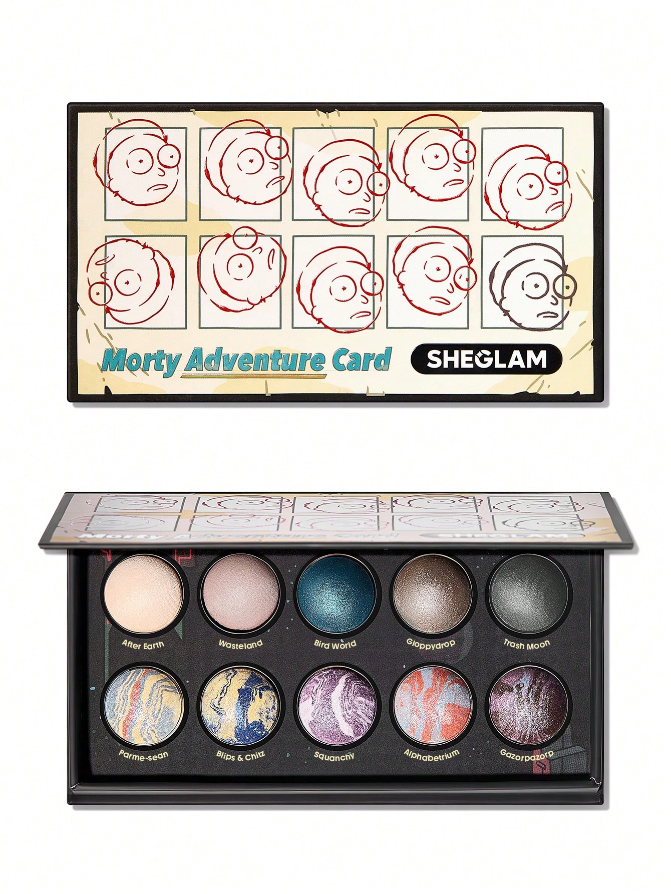 پالت سایه چشم 10 رنگ شیگلم ریک اند مورتی مدل The Adventures Of Morty Baked Color Palette - عکس اصلی پالت سایه چشم 10 رنگ شیگلم ریک اند مورتی مدل The Adventures Of Morty Baked Color Palette