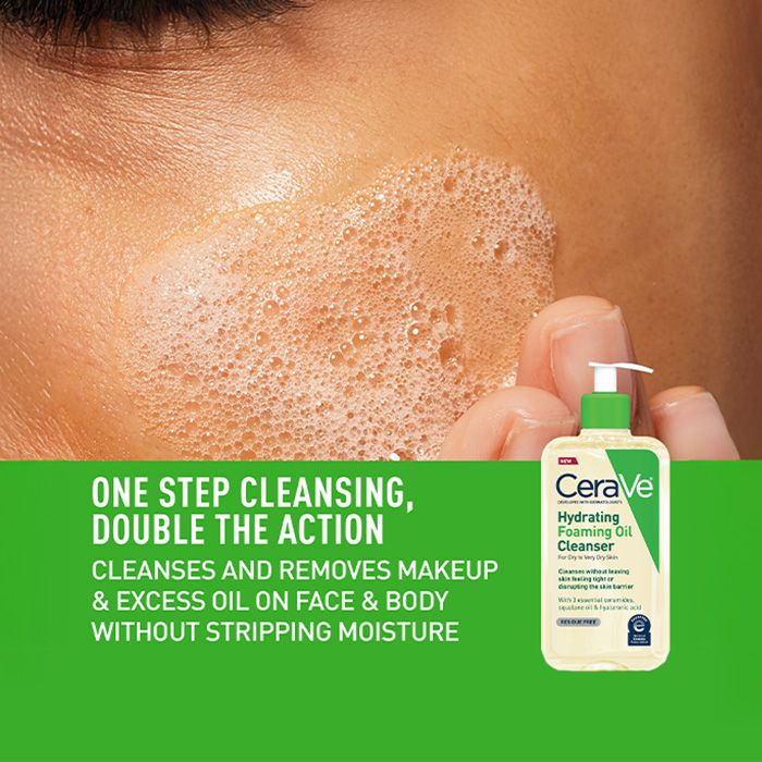 شوینده روغنی فومی آبرسان سراوی مدل Hydrating Foaming Oil Cleanser مناسب پوست خشک و حساس 2 Hydrating Foaming Oil Cleanser 1782854186980 شوینده روغنی فومی آبرسان سراوی مدل Hydrating Foaming Oil Cleanser مناسب پوست خشک و حساس