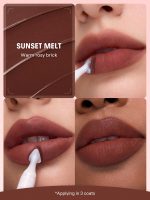 رژلب مات مخملی شیگلم مدل مارشمالو پاف رنگ Sunset Melt