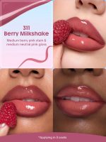 رژلب پیل آف و لیپ گلاس دوطرفه شیگلم Line to Shine رنگ Berry Milkshake