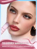 رژلب پیل آف و لیپ گلاس دوطرفه شیگلم Line to Shine رنگ Berry Milkshake