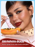 رژلب پیل آف و لیپ گلاس دوطرفه شیگلم Line to Shine رنگ Papaya Glaze