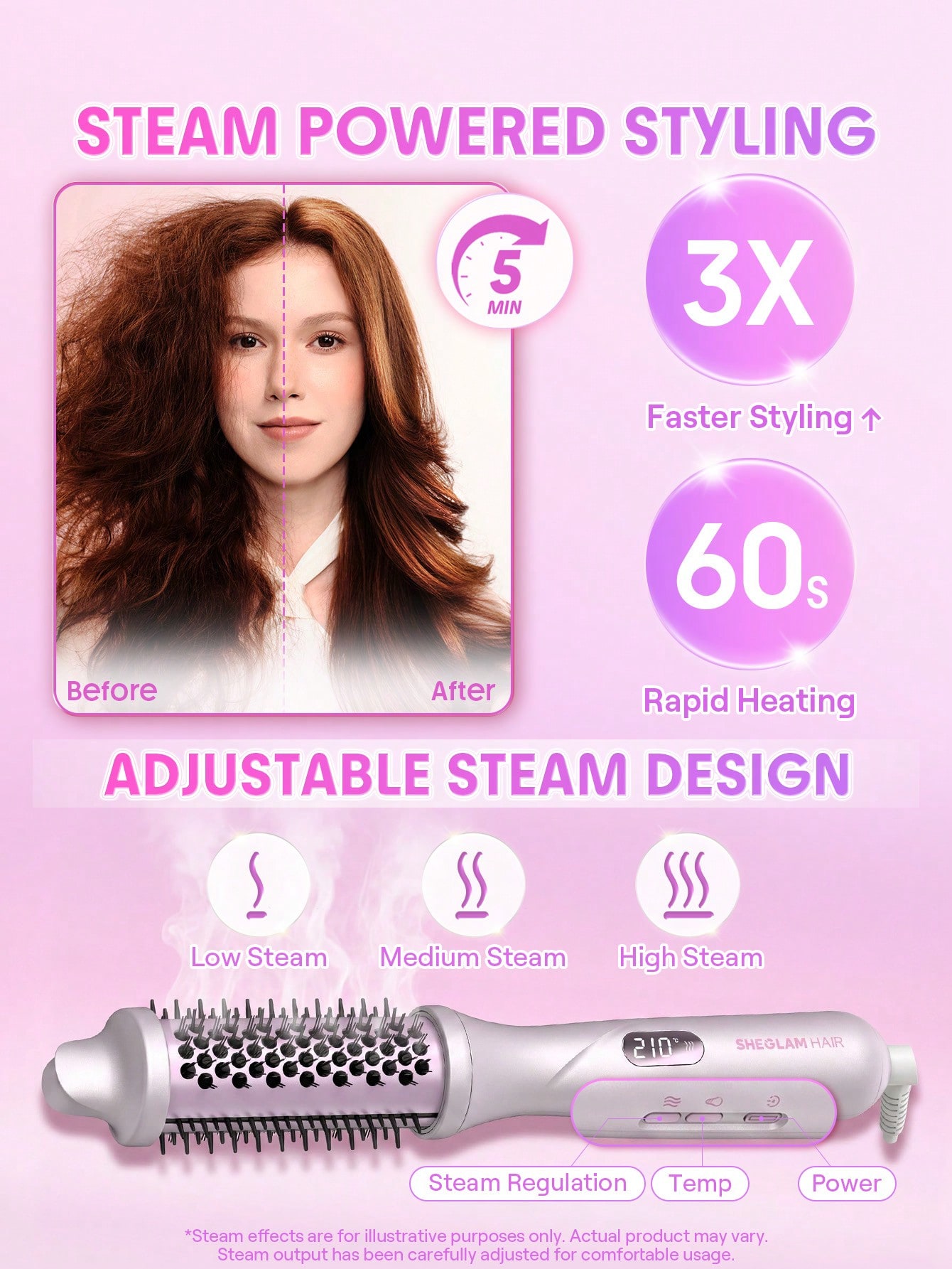 برس سشوار بخار شیگلم مدل Hydra Shot Steam Blowout Brush Pro 1 Hydra Shot Steam Blowout Brush Pro 1788306053777 برس سشوار بخار شیگلم مدل Hydra Shot Steam Blowout Brush Pro