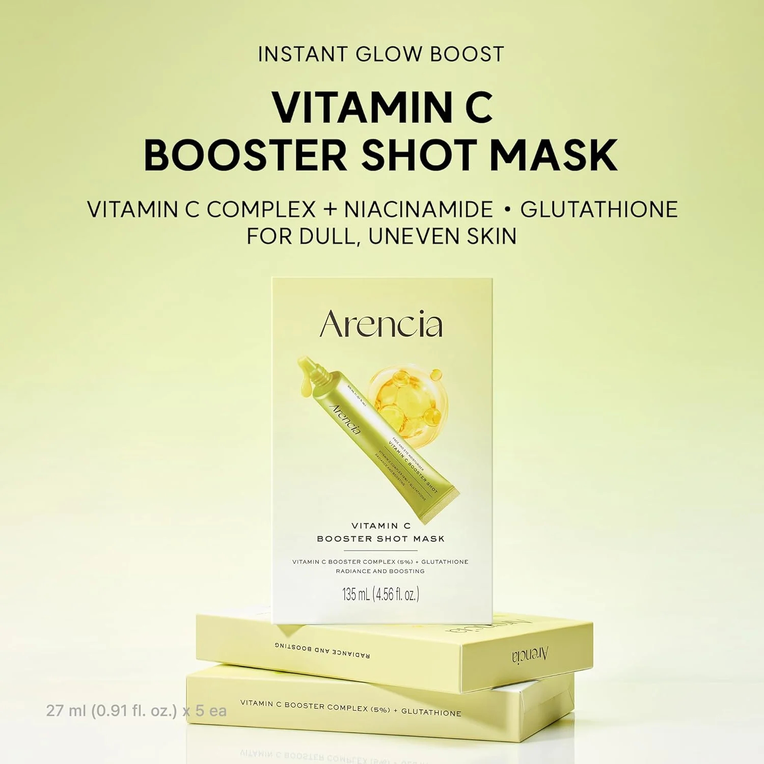 ماسک ورقه ای ویتامین سی آرنسیا بسته 5عددی Vitamin C Booster Shot 2 ماسک ورقه ای ویتامین سی آرنسیا بسته 5عددی Vitamin C Booster Shot